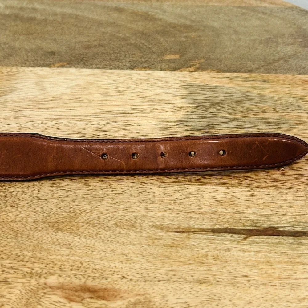 Vintage Brighton Men's Brown Leather Belt Size 32 Braided